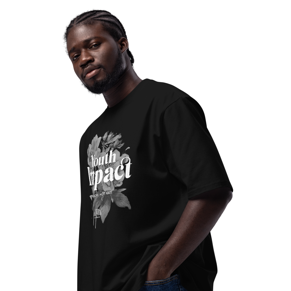 Youth Impact – Spread Love, Not Hate | Unisex Premium Oversized T-Shirt | The Strangers Club